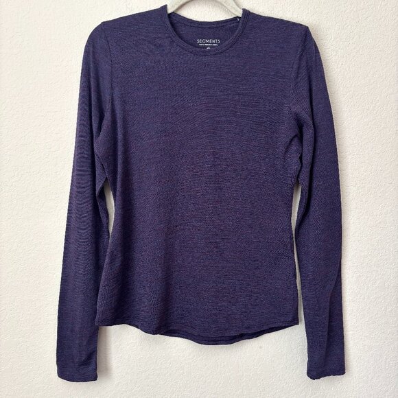 Segments Merino Wool Purple Essential Base Layer Long Sleeve Shirt - Picture 1 of 9